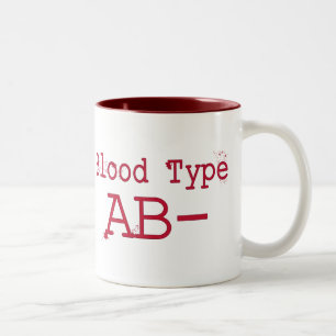 Taza Bicolor Tipo de sangre negativa del AB
