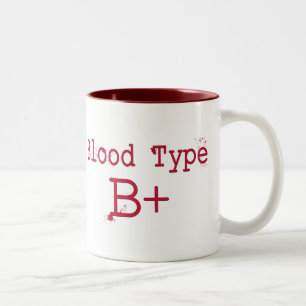 Taza Bicolor Tipo de sangre positivo de B