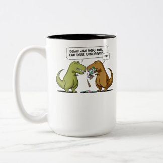 Taza Bicolor Tipo del dinosaurio de T-Rex usted comió el