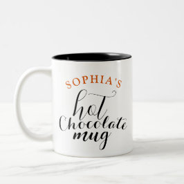Taza Bicolor Tipografía Bomba de chocolate caliente con nombre