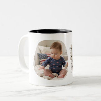 Taza Bicolor Tipografía con imagen de bebé lindo