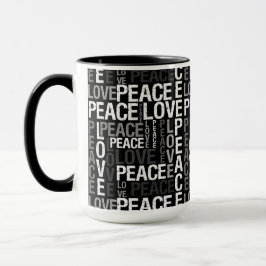 Taza Bicolor Tipografía de la paz del amor