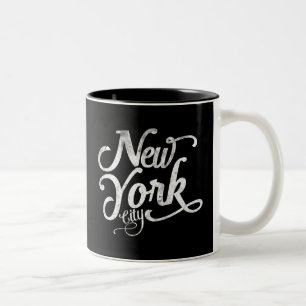 Taza Bicolor Tipografía del vintage de New York City