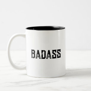 Taza Bicolor Tipografía divertida de Badass café Minimalista Mu