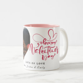 Taza Bicolor Tipografía elegante Feliz día de San Valentín 1 Fo