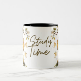Taza Bicolor Tipografía Estética de Tiempo de Estudio 