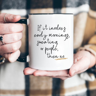 Taza Bicolor Tipografía graciosa de escritura Minimalista