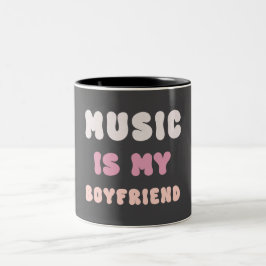 Taza Bicolor Tipografía Groovy de los años 70 - La música es mi