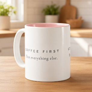 Taza Bicolor Tipografía minimalista Café primero y luego todo