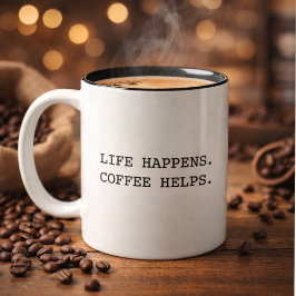 Taza Bicolor Tipografía Moderna Divertida y de Moda La Vida Suc