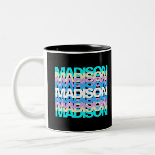 Taza Bicolor Tipografía Moderna   Nombre Personalizado Pastel H