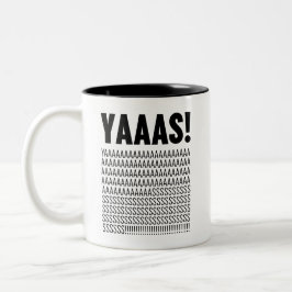 Taza Bicolor Tipografía negra de Yaaas