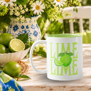 Taza Bicolor Tipografía Negrita de Lima con Lima Verde y Cuña