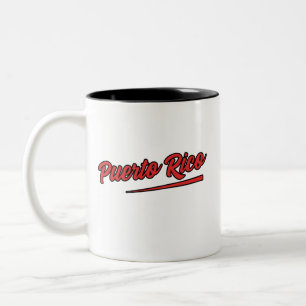 Taza Bicolor Tipografía roja de Puerto Rico