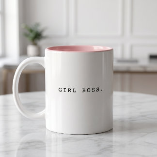 Taza Bicolor Tipografía Simple Moderna y Tendenciosa para Chica
