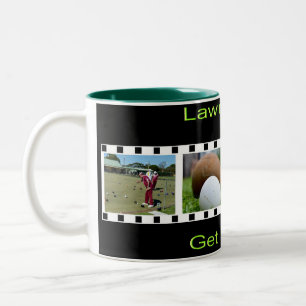 Taza Bicolor Tira fotográfica de bolos de hierba,