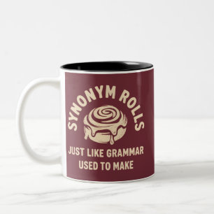 Taza Bicolor Tiradas de sinónimos justo como la gramática solía