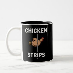 Taza Bicolor Tiras de Pollo Chiste Puns Chistes Divertidos Vida