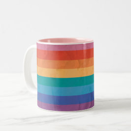 Taza Bicolor Tiras horizontales arcoiris Mug