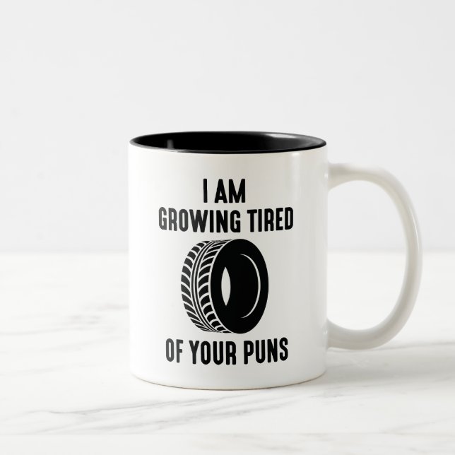 Taza Bicolor Tired Puns (Derecha)