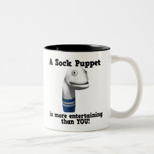 Taza Bicolor Títere de calcetín más entretenido