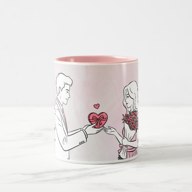 Taza Bicolor Title: First Valentine’s Day Together Personalized (Centro)