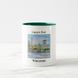 Taza Bicolor Titletown, Green Bay Wisconsin