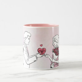 Taza Bicolor Título: Primer Día de San Valentín Juntos Personal