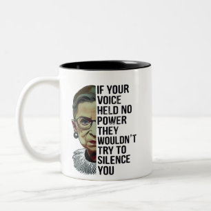 Taza Bicolor Título: Si tu voz no tenía citas de poder feminist