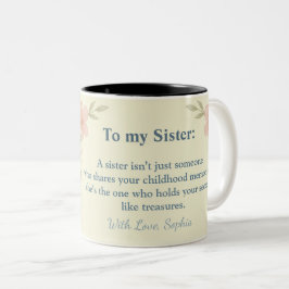 Taza Bicolor To My Sister – Custom Photo Coffee Mug