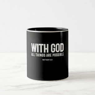Taza Bicolor Todas las cosas posibles Mateo 19:26 Cita cristian