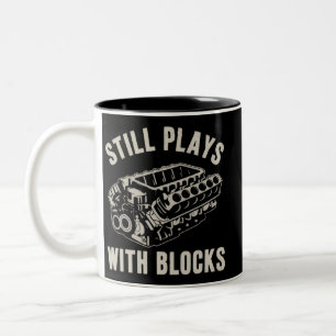 Taza Bicolor Todavía Juega con Bloques Divertido Mecánico de Au