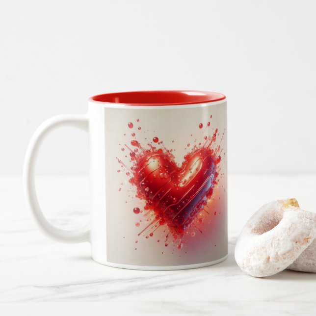 Taza Bicolor Todo el amor recogido Mug (Con donut)