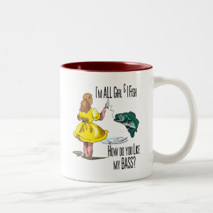 Taza Bicolor Todo el camisetas de la pesca del chica