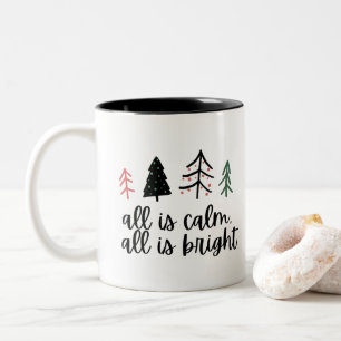 Taza Bicolor Todo es calma, todo es un brillante regalo de árb