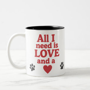 Taza Bicolor Todo lo que necesitas es amor y una vizsla