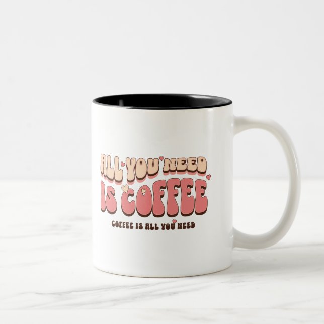 Taza Bicolor Todo lo que necesitas es café mug (Derecha)