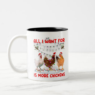 Taza Bicolor Todo Lo Que Quiero De Los Navidades Es Más Pollos
