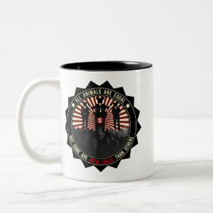Taza Bicolor Todos los animales son iguales