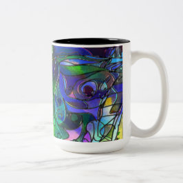 Taza Bicolor Todos los Colores con Remolinos y Líneas