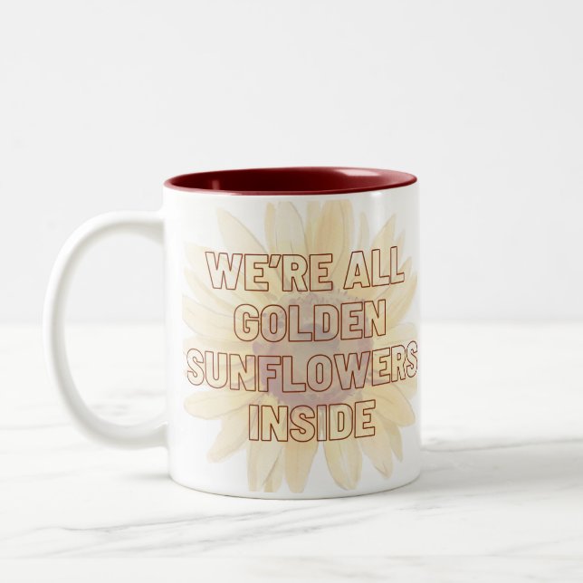 Taza Bicolor Todos somos girasoles dorados dentro (Izquierda)