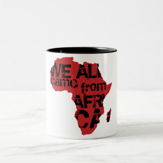 TAZA BICOLOR TODOS VINIMOS DE ÁFRICA