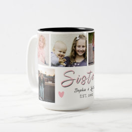 Taza Bicolor Together Always, My Sister – Custom 6-Photo Mug