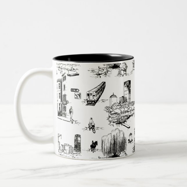Taza Bicolor Toile de Boston (Izquierda)