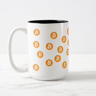 Taza Bicolor Token de cifrado de banda ancha BTC de Bitcoin