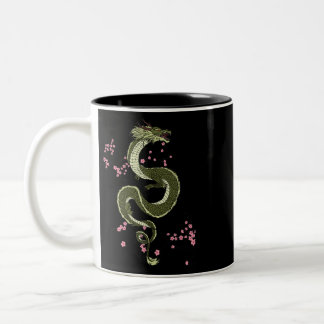 Taza Bicolor Tokio Dragón japonés estilo asiático retro 80 3