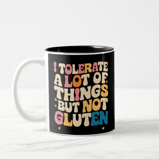 Taza Bicolor Tolero Muchas Cosas Pero No Gluten (Izquierda)