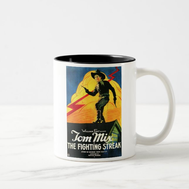 Taza Bicolor Tom Mix el cartel de película 1922 de la raya que (Derecha)