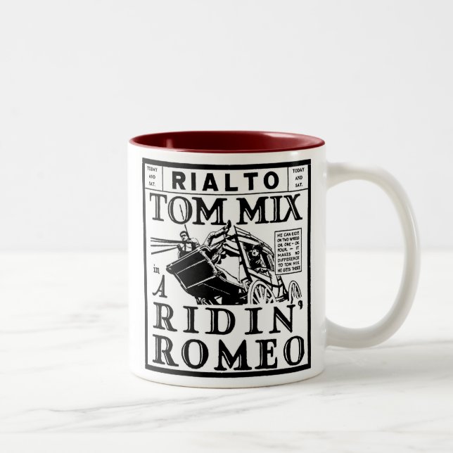 Taza Bicolor Tom Mix Ridin Romeo 1921 (Derecha)