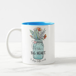 Taza Bicolor Toma un gran corazón para moldear a los pequeños M
